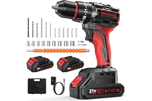 CTALYN Brushless Trapano Avvitatore Batteria 21V, Avvitatore a Batteria Senza Spazzole, Trapano a Batteria Trapano Avvitatore a Percussione con 2 Batterie da 2.0Ah, 55Nm Max, 25+3 Coppia