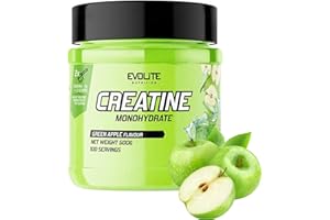 ‎EVOLITE NUTRITION Creatin Monohydrat 500g - Taurin Kreatin Pulver, Pre Workout - 100 Portionen - Perfekt Löslich, Vegan & Mikronisiert, 3 Monate Vorrat - Evolite Nutrition