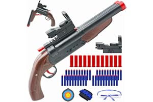 EVACOK Double Barrel Soft Bullet Shot Spielzeug Schaum Blaster mit Shell Auswerfen, 2 in 1 Schaum Dart Blaster, Geschenk für Kinder, Jugend, Teen Spielzeug Soft Bullet Bildungsmodell Spiele für 6+ Jungen