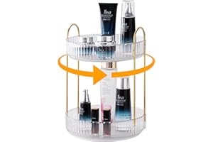CESTATIVO Make Up Organizer, 360° Drehbar Kosmetik Organizer, Beauty Organizer, Hautpflege Organizer für Badezimmer (2 Schichten, Klar)