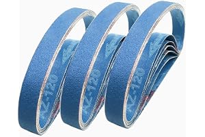 FEIHU 12 stycken slipband 25 x 762 mm, zirkoniumkorund/brun korund, metallslipband vardera 2 stycken korn (60,80,100,120, 240