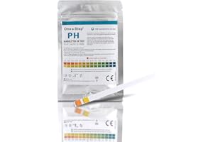 ONE+STEP 100 Bandelettes de Test de pH pour la salive - Test de pH - Détermination de la valeur du pH - Bandelettes de test pour l'acidose corporelle - Équilibre acido-basique