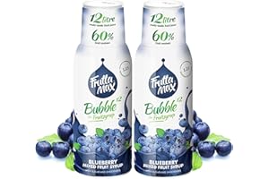 Sirop FruttaMax Myrtille | Moins de sucre | 60% de concentré de fruits réels | Compatible avec machine à soda 2 x 500 ml