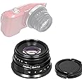 Fotasy 35mm F1.6 Large Aperture Manual Prime Fixed Lens APS-C for Sony E-Mount Camera, 35mm 1.6 Multi Coated Manual Lens fits Sony NEX-5R NEX6 NEX7 a3100 a51000 a6000 a6100 a63000 a6400 a6500