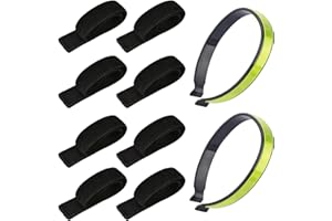 MENUY 8 Stück Hosenklammer Fahrrad 2 Reflektierender Ärmelclip Hosenband Fahrräder Fahrradklammer Hosen Hosenklammern für Radfahrer Elastische Bänder mit Klettverschluss Schwarz