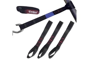 MAGMA 4 Sangles d'Arrimage à Cliquet | 30cm long | 25mm large | Sangles avec 2 jauges | 1000 Kgf/unit | EN-12195-2 | Noir | Ceinture de Moto | Boucles souples pour Porte-vélo, Remorque, Quad, ATV