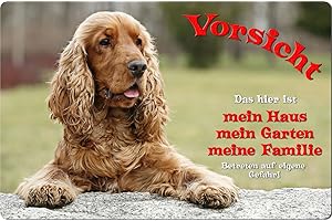 NANYUK +++ COCKER Spaniel - Metall WARNSCHILD Schild Hundeschild Sign - CKS 04 T1