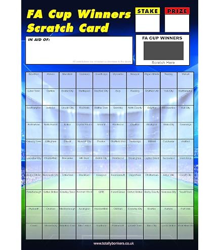 25 A6 Fundraising Cards – Football Team Name Cards With 40 Spaces – UK Made