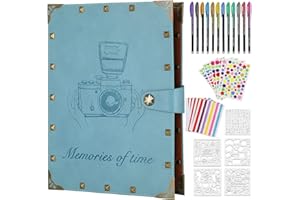 ZEEYUAN Scrapbook Photo Album Rivets Memory Book with writing space Leder DIY as a Gift for Mother's Day, Christmas, Birthday for Men and Women