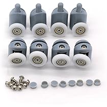 Set 8 Rulli Porta Doccia Doppia Farfalla - Diametro 25 Mm Per Vetro Spesso 6mm