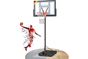 Yohood Basketballkorb Outdoor, Korbhöhe von 135 bis 305 cm, Basketballständer mit 111x72cm Rückwand, Basketball Korb für Kinder Jugendliche Erwachsene im Hinterhof/Auffahrt/Innenbereich