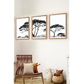 Muyika Premium Ahşap &Ccedil;er&ccedil;eveli 3L&uuml; Modern Iskandinav Bohem Tarz Dekoratif Ev Dekorasyonu Tablo Seti-Set11 Myk3011-3
