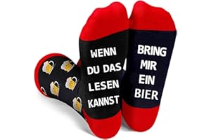 BLESSER Lustige Socken Bier Geschenke für Männer Adventkalender Füllung Kleinigkeiten Weihnachtssocken Herren Biersocken Wiztige Weihnachtsgeschenke Wichtelgeschenk Mann Scherzartikel Socken mit Spruch