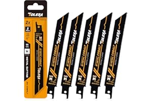 Tolesa Lama per sega alternativa, lama bimetallica con cobalto, 150 mm 14TPI, per il taglio di metalli pesanti, 5 pezzi