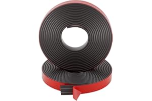 NZNSML Magnetic Tape A and B Self Adhesive 3+3 m Magnet Tape 12.7 mm Wide for Fly Screen Window Door Crafts DIY Projects Black for Household Office Camping