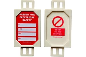 LIVE LIFE BETTER LIVELIFEBETTER® Electrical Safety Inspection (PAT Testing) Mini (PP) Tag and Insert - Pack of 20 Holders and 40 Inserts