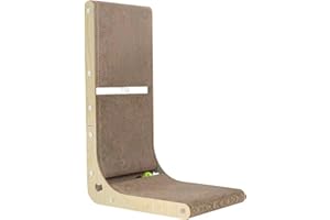 MEEYUU L Shape 60CM/23.6inch Cat Scratcher, Poils bebe Cat Scratchers for Indoor Cats, Protecting Furniture Cat Scratch Pad, Cardboard Cat Scratching with Ball Toy, Large (Brown)