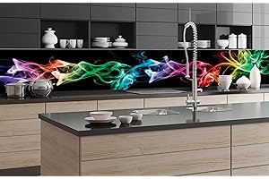 Dimex Küchenrückwand Folie selbstklebend SCHWARZER Rauch | Klebefolie - Dekofolie - Spritzschutz für Küche | Premium QUALITÄT - Made in EU | 350 cm x 60 cm