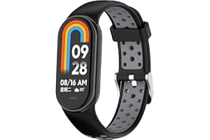 CZhkg Pasek do smartwatcha do paska Xiaomi Mi Band 8, silikonowy pasek do zegarka, zamiennik paska na nadgarstek, pasek na nadgarstek, stalowy pasek przegubowy do zegarka Xiaomi Mi Band 8
