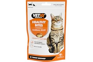 VETIQ Healthy Bites Hairball Relief Treats For Cats & Kittens 12+ Weeks, Tasty Supplements to Help Prevent & Remove Hairballs, 65 g (Pack of 8)