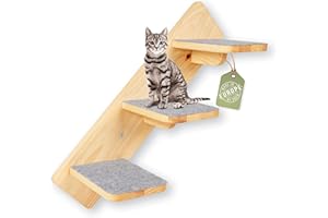 WOOWOOD® Mur d'escalade pour chats - Lot de 3 - Échelle pour chat - Escalier pour chat - Mur de chat - Escalade - Chat Catwalk - De gauche nuit à droite