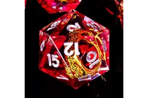 ORUZA 7 PCS Lord Of The Ring DND Dice Set Resin Sharp Edge Dice Polyhedral D&D Dice Set for Dungeons and Dragons RPG MTG Role Playing Game Dice D20 D12 D10 D8 D6 D4 D%