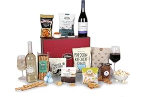 HAY HAMPERS Red Wine Gift Hamper – Sweet & Savoury Gifts - Birthday Hamper for Women, Thank You Hamper, Red Wine Gift Set for Men