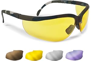 BERTONI Shooting Glasses 4 Antifog Lenses Included Italy - AF159 Tactical Protective Safety Glasses with Adjustable Arms