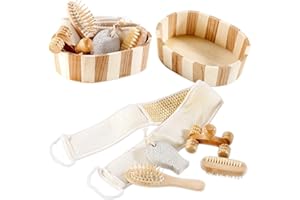 ‎NEWGEN MEDICALS newgen medicals Sauna Geschenkset: 2er-Set Badeset aus Naturmaterialien, je 6-teiliges (Wellness Badeset, Sauna-Set, Hornhautentferner)