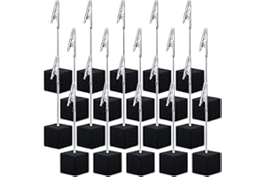 CPRNQY 20 Stück Fotohalter Mit Klammern, Fotohalter, Memo Clip Halter Ständer, Tischkartenhalter, Kartenhalter Tisch, Memohalter Postkartenhalter für Bilder Karte Hinweis Büroklammer (Schwarz)