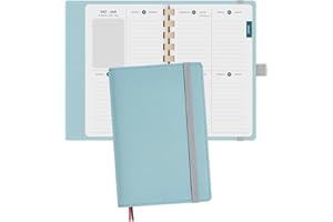 ‎BEZEND BEZEND Taschekalender 2025 Klein [auf Deutsch] ca.A6 16 x 10 cm, Kalender 2025 Klein Ringbuch mit Softcover & Abnehmbares Papier, Terminplaner 1 Woche 2 Seite mit Kartenschlitz, Aquamarin