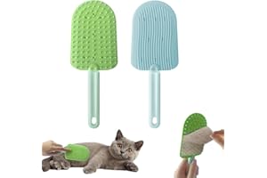 SESAMELESS 2PCs Cat Tongue Comb and Brush - Upgraded Washable Silicone Pet Brushes for Long or Short Haired Cats, Multifunctional Grooming Brush, Easily Removes Fur
