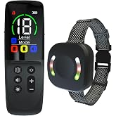 Meloive Dog Training Collar | Rechargeable Collar with Manual Control Range 3000 Meters, 4 Training Modes LED Light/Sound/Vib