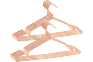 ABHENG Lot de 30 Cintres en Métal, Robustes, Gain de Place, Résistant, Antirouille, Élégants et de Qualité, Durables, 42 x 0,3 x 21 cm (L x B x H), Or Rose, AIY0330R