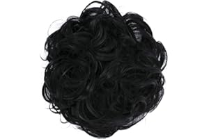 CAISHA by PRETTYSHOP XL Postiche Choucho Avoir Les Cheveux Relevés Volumineux Bouclé Chignon Noir G1E