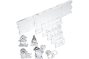 JINZEYOU 6 Stk Acryl Stempelblock Set Transparent, Acrylblock Stempel mit Gitterlinien, Acryl Stanzblöcke für Scrapbook Fotoalbum Hand Schnitzen Scrapbooking Handwerk, mit Silikonstempel