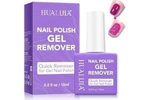 HUALIJIA Remover Semipermanente Unghie, 15ml Solvente per Smalto Semipermanente, Rimuovi Semipermanente Unghie in 3-5 Minuti, Non c'è Ammollo o Avvolgimento, Rapido e Facile