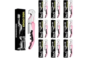 VAVAVIA Korkenzieher Weinöffner,3-in-1 Kellnermesser + Flaschenöffner + Kurzmesser Kapseln,Wein- und Bieröffner Edelstahl (20, Rosa)