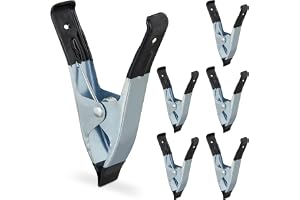 Relaxdays metallklämmor, stora fjäderklämmor i 6-pack, svarta