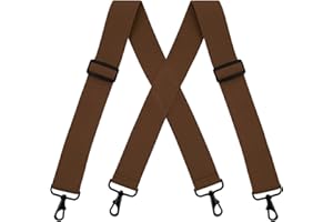 Buyless Fashion Tirantes para hombre - 48 "elásticos ajustables resistentes y 2" de ancho - espalda en X con ganchos negros