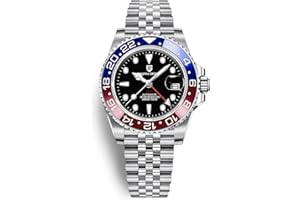 Pagani Design Herrenuhr Automatik Mechanische Uhr GMT Dual-Zeitzone Armbanduhren Edelstahl Zweifarbige Keramiklünette 100M Wasserdicht PD-1662