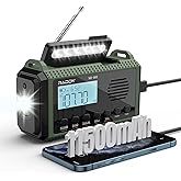 [11.500mAh Leistungskapazität] SW/AM/FM Kurbelradio Raddy SH-905, Solar Notfallradio, Tragbares Wiederaufladbarer Kurzwellenr