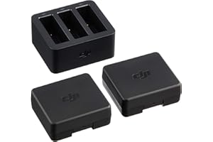 DJI Osmo Action Part 3 Kit di Ricarica con Stazione di Ricarica, 2 Batterie, 2 Custodie per Batterie Incluse