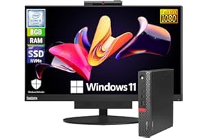 Lenovo All In One ThinkCentre TIO22 Display 22″ Pollici FHD | Mini Pc Intel Core i5 6500T | Ram 8 GB | SSD 256 GB | WebCam Windows 11 Pro Libre Office (Ricondizionato)