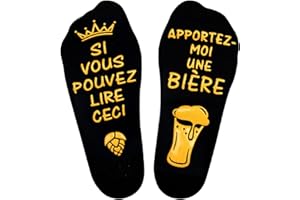 ANOTION Chaussettes Amusantes, Chaussettes En Coton Fantaisie Chaussettes De Cheville Antidérapantes Chaussettes D'hiver à La Maison Cadeau Pour Femmes Hommes