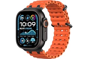 Astorgos Upgraded Ocean Band Compatible with Apple Watch Ultra 3/2/1 49mm,S11/S10 46mm,9/8/7 45mm,SE3/SE2/SE/6/5/4 44mm,3/2/1 42mm, Metal Connector Breathable Sport Watch Strap for Men Women