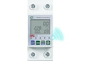 Jadeshay Medidor de Energía WiFi Inteligente 63A 220V Medidor de Consumo Electrico Monofasico Amperímetro Voltímetro kWh Potencia Monitor Metro con Pantalla LCD Digital