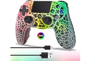 DYONDER Controller Wireless per PS4 LED Wireless Remote Gamepad con Doppia Vibrazione con Luce RGB, PS4 Joystick per PS4/Slim/Pro/PC