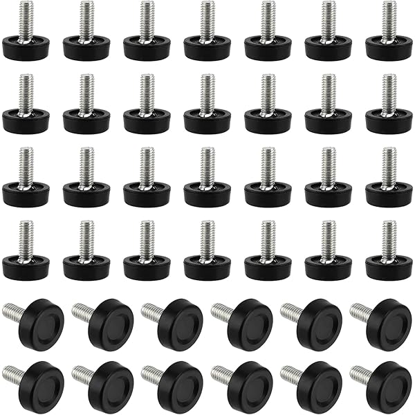LouMaxx Stellfüße M8 x 45 mm - 10er Set- Regulierschraube 