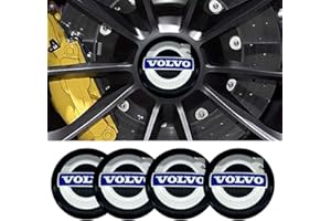 DSFG 4pcs 56MM 2,2 ' 'Auto-Logo-Aufkleber mit Räderabdeckung mit zentraler Abdeckung ABS-Material (fit Volvo Schwarz)